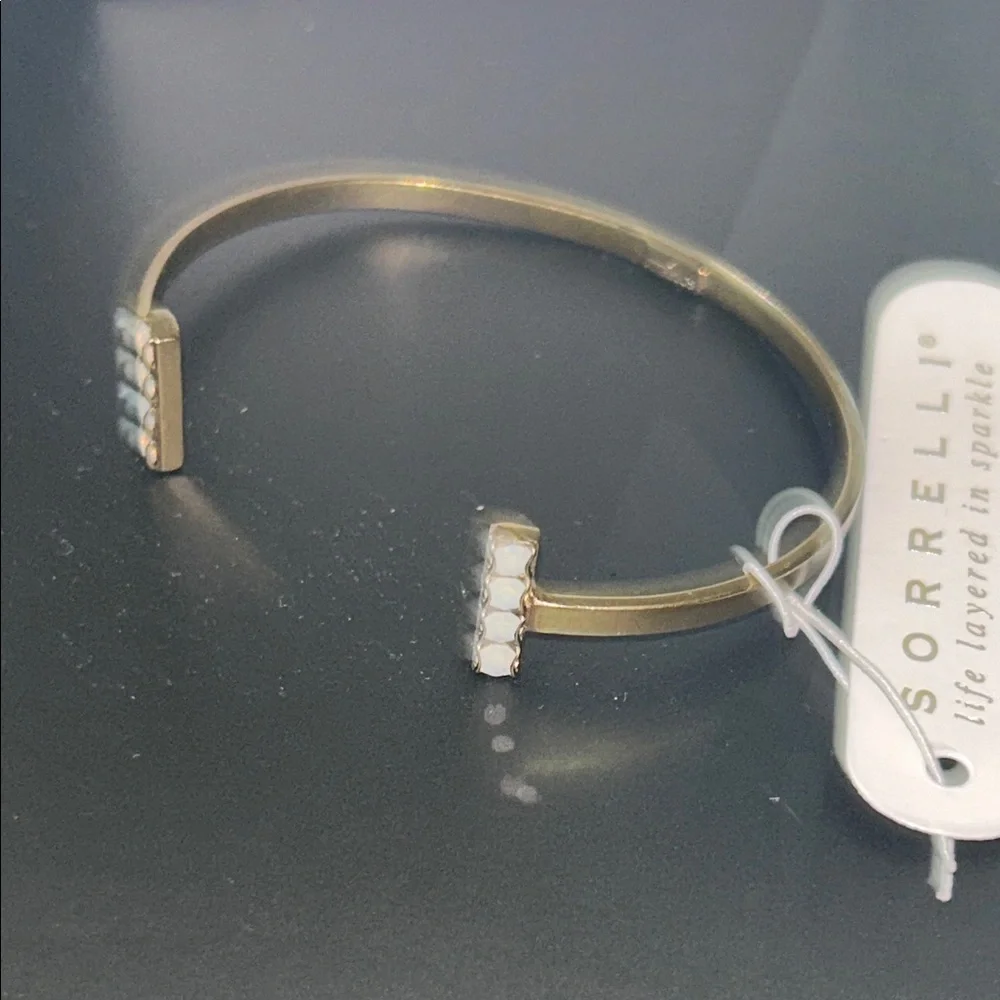 Sorrelli Open Cuff Bracelet with Clear Crystal Ends - Picture 7 of 8